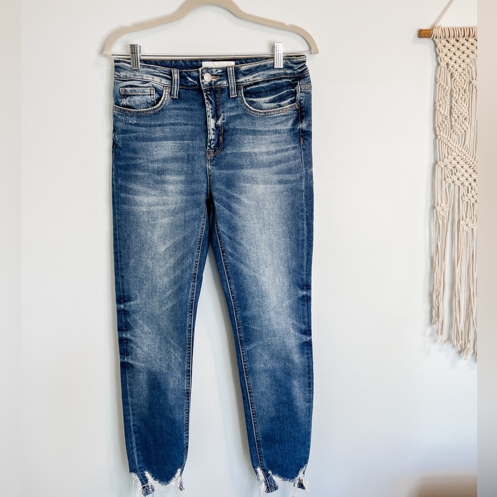 Vervet Flying Monkey High Rise Distressed Hem Stretch Skinny Jeans